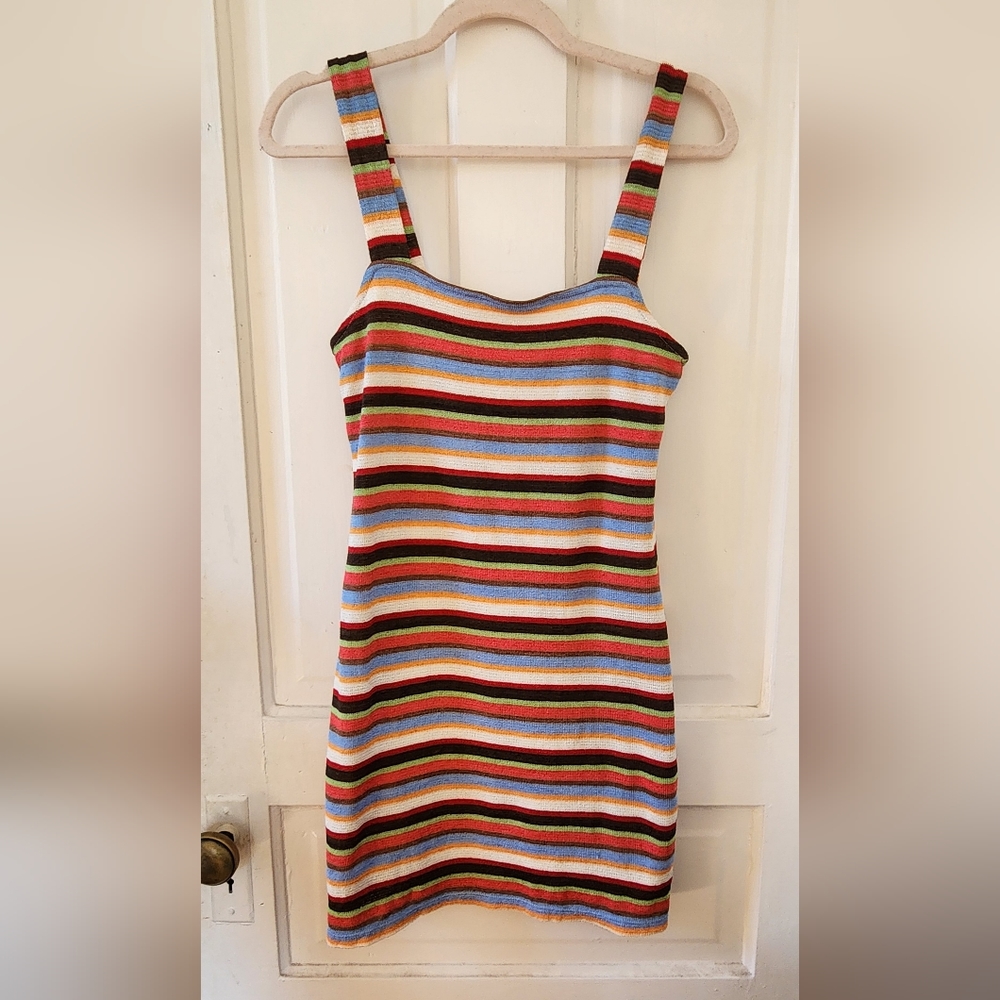 Knit rainbow minidress